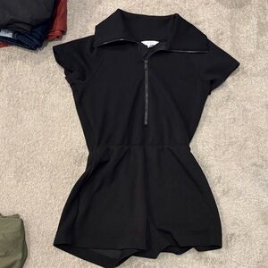 SPANX Black Zip-Up Romper